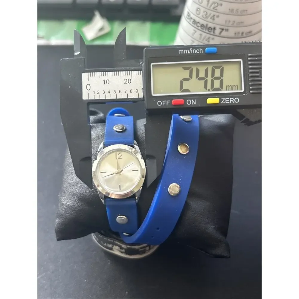 Silver Tone Blue Wrap Style Band Women’s Quartz Watch